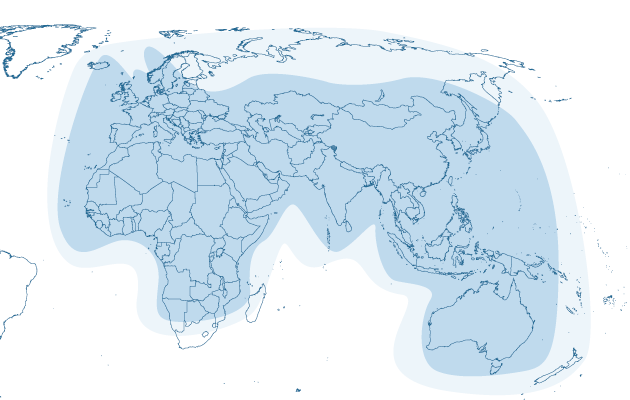 Карта покрытия thuraya